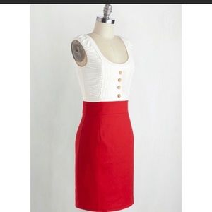 Alythea Come in Dandy Dress Red & Cream